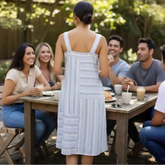 52seven Stripe Sleeveless Dress Size Small - Picture 4 of 14